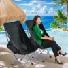 Black high-back moon chair