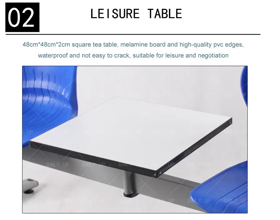 Double Public Waiting Chair With Armrest Metal Beam Seating With Square Table For Airport Hospital Station School Reception