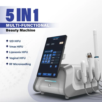 5 in 1 Multifunctional 12d HIFU Face Lifting Beauty Machine Portable Skin Tightening High Intensity Focused Ultrasound Machine