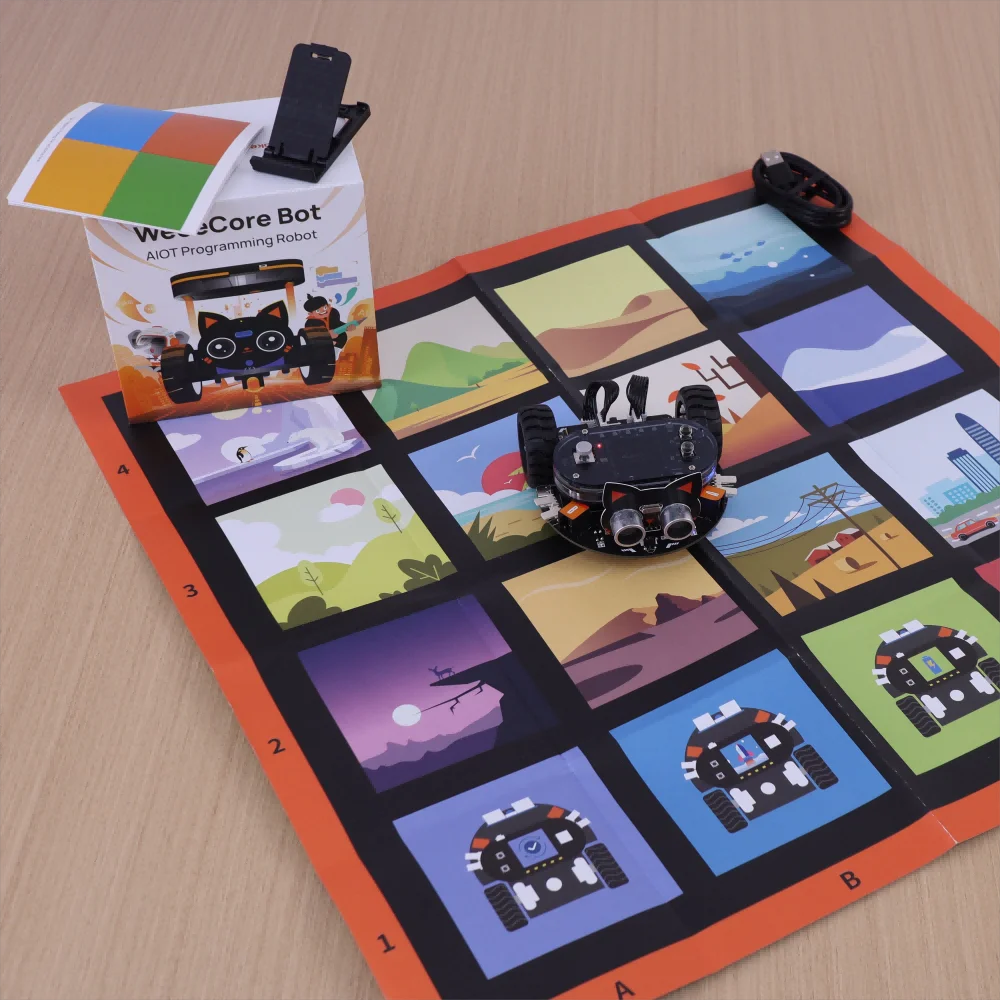 WeeeCore Bot AIOT Programmable Educational Robot Kit Voice Control Science Learning STEM Education Draw Robot Scratch Python