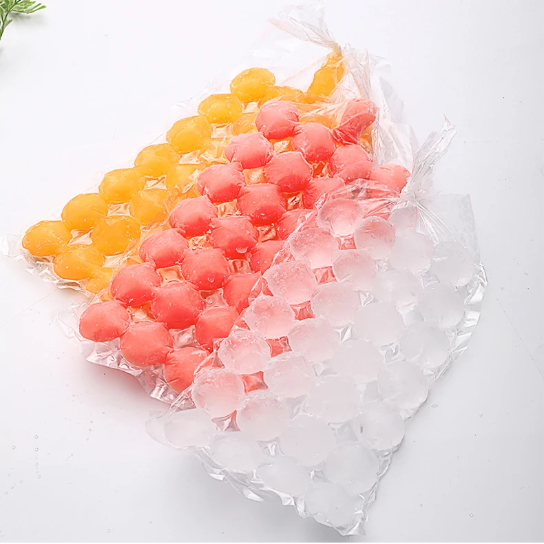 Custom Clear Ice Cube Pe Plastic Bag Disposable Freezer Ice Cube