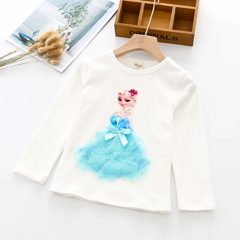 3D футболка с длинным рукавом для маленьких девочек