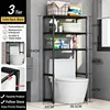 Étagère de toilette noire à 3 niveaux