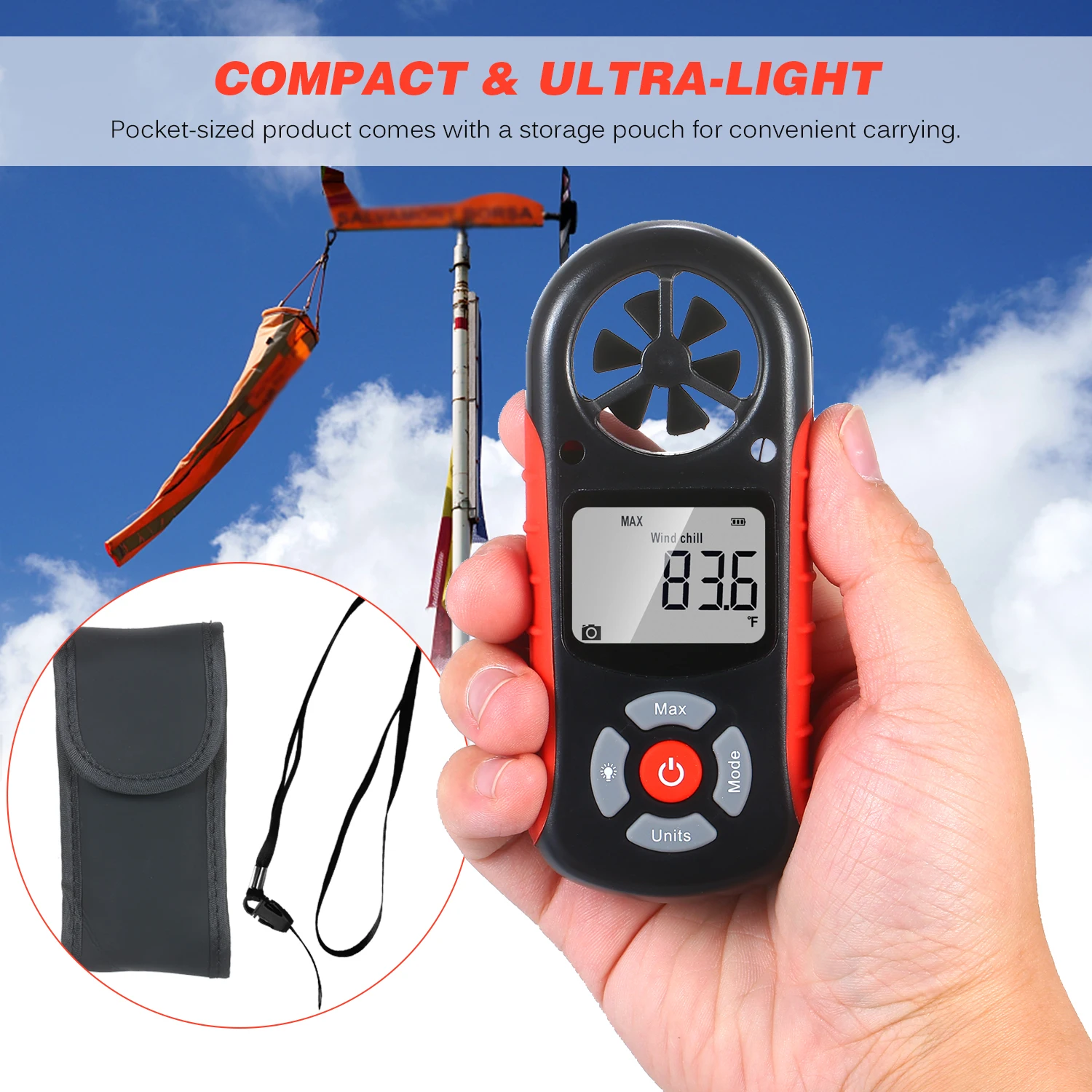 Color Anemometers SDY-SDY Handheld Anemometer Digital Anemometer Air Volume Air Temperature Tester