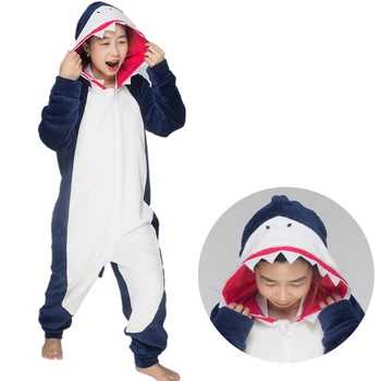Plush One Piece Cosplay Shark Animal Costume Unisex Adult Pajamas For Boys Girls Pajamas Onesie Animal Costume