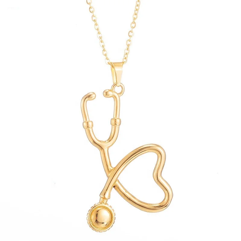 MECYLIFE Medical Student Graduation Gift Doctor Nurse Jewelry Stainless Steel Heart Stethoscope Necklace