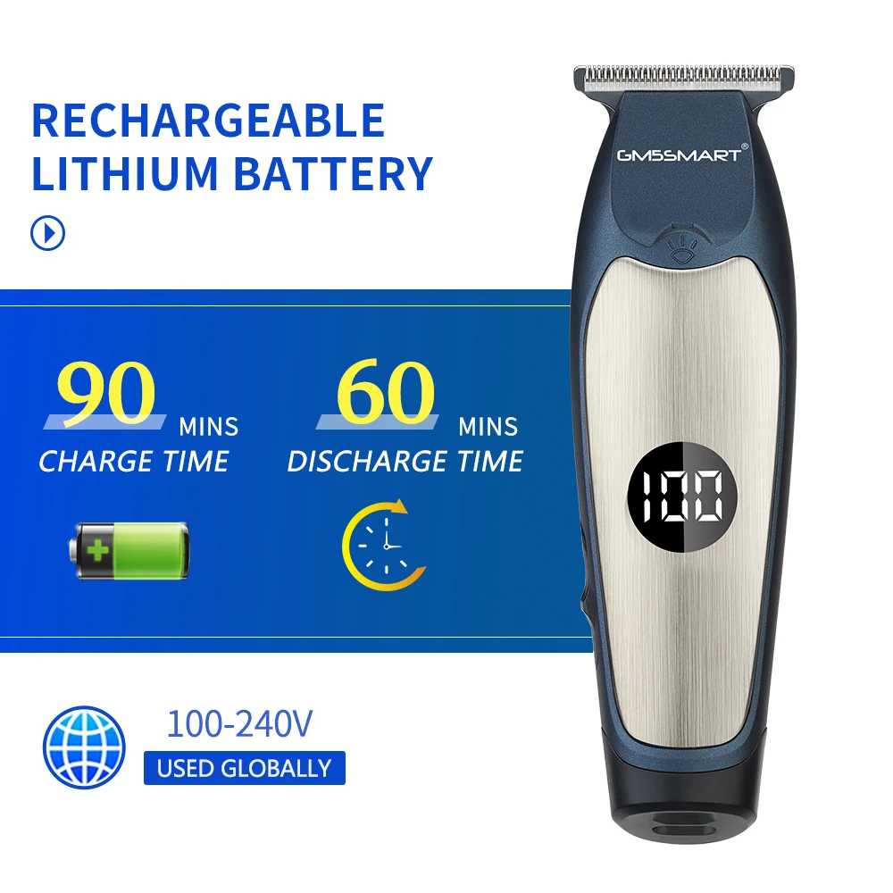 Custom Logo Electric Waterproof Hair Clipper New Salon Wireless Trimmer