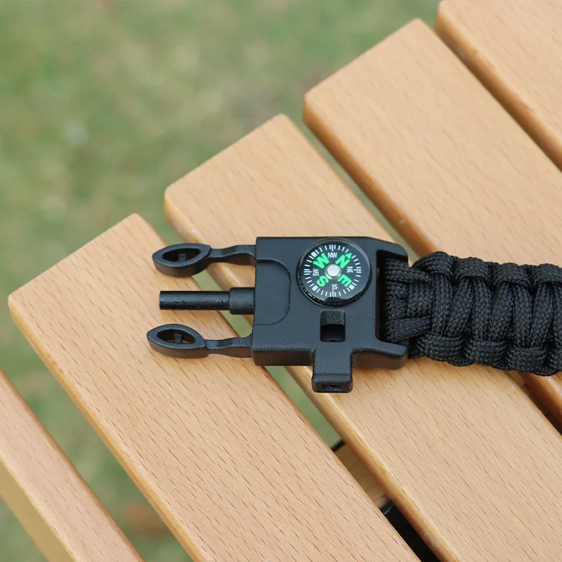 Camping Hiking Products Fire Starter Loud Whistle Paracord Bracelet