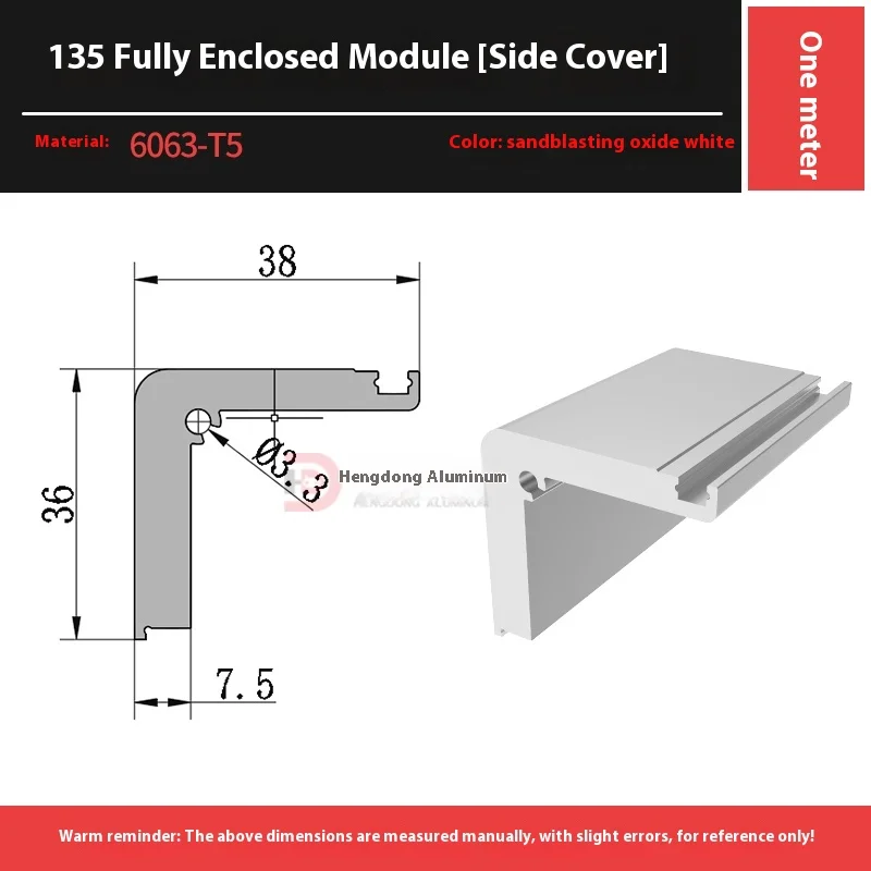 135 Module Aluminum Profile 6000 Series for Sliding Table Linear Motion Platform 135 Semi-Enclosed Fully Cutting details
