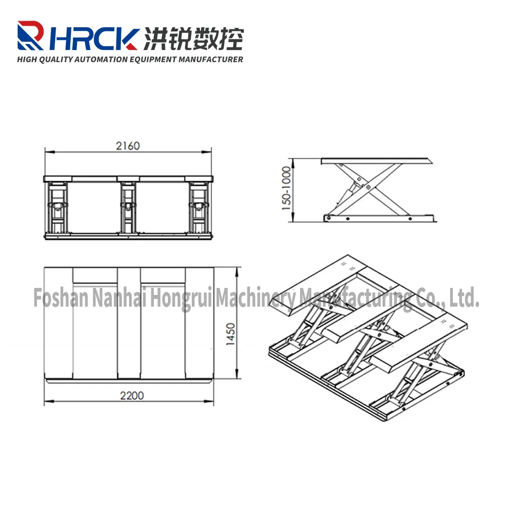 Hongrui-Stable Lifting With 3 Tons E Type Hydraulic Scissor Lift Table