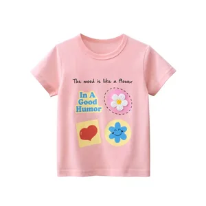 Clothing Manufacturer Custom LOGO Printing Summer T Shirt 100% Cotton High Quality Pink T-shirt for Girls