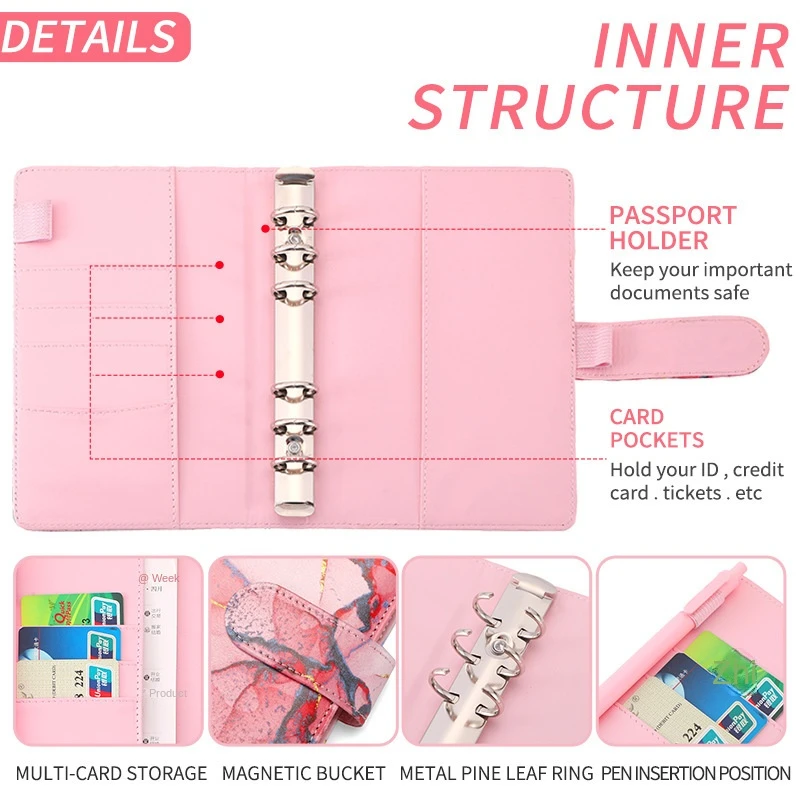 Бюджетная папка A6 бюджетная с конвертами на молнии органайзер для денег из искусственной кожи премиум-класса кассовых вкладов планировщик