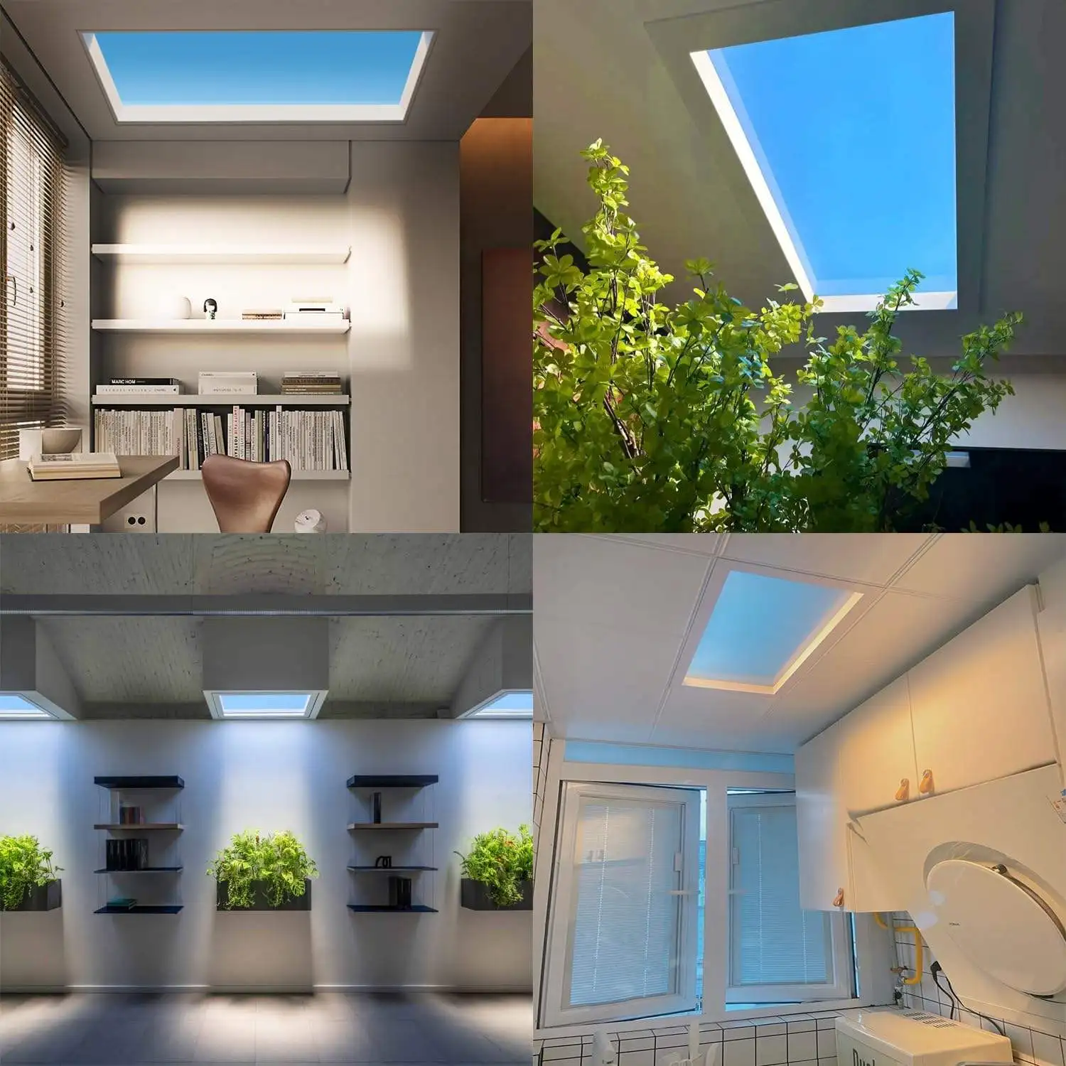 Smart Wifi APP Remote Control 300x300 300x600 600*1200 Natural Daylight Blue Sky Light LED Ceiling Panel Artificial Skylight