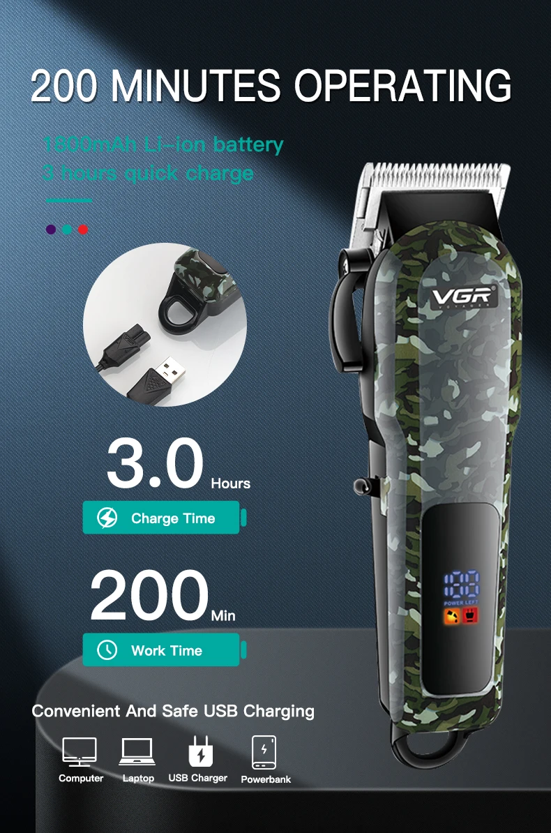 VGR V-665 Professional Hair Clipper description image 3