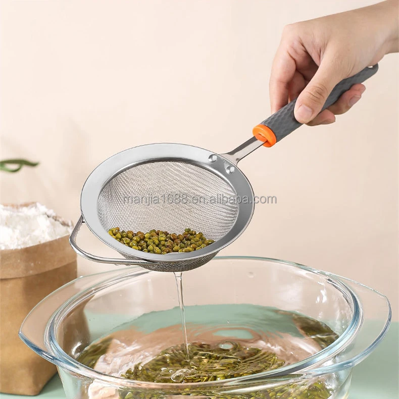 Сито для муки из нержавеющей стали Manjia, сито, сетка для мелкого чая, сито, дуршлаг, сетка из проволоки, масляный фильтр, сито