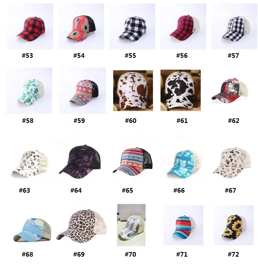 Q1382 Cheetah Print Ponytail Baseball Hats - Trendy & Durable