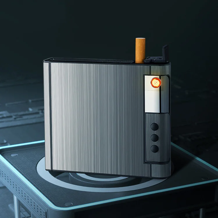 2023 Wholesale Cigarette Box with Lighter USB Rechargeable Cigarette Lighter