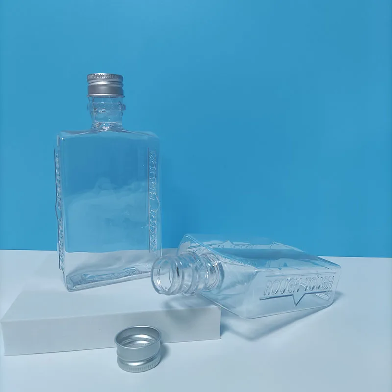 10oz Plastic Wine Bottle Portable Travel Luxury Petg Plastic Bottle With Aluminum Top Cap