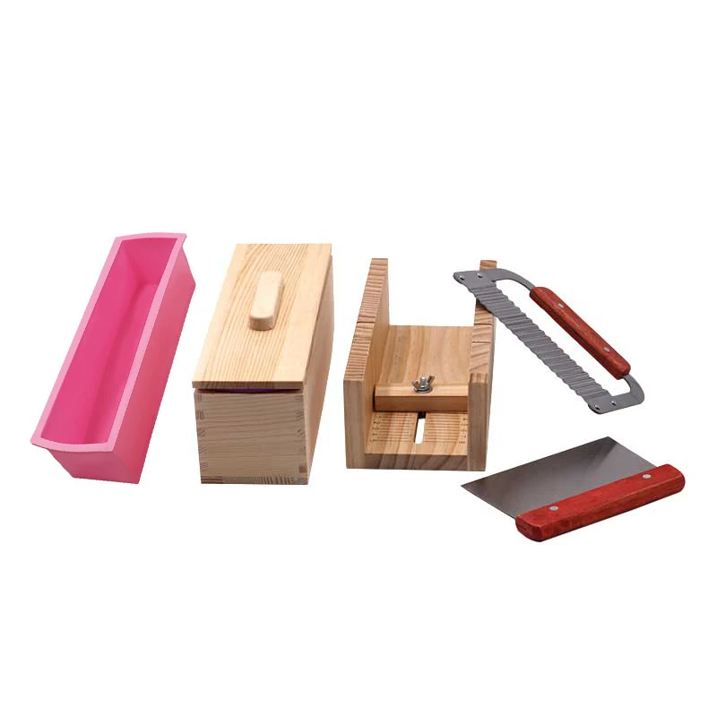 Soap Molds Making Kit with Wooden Cutter Measuring Box (44oz