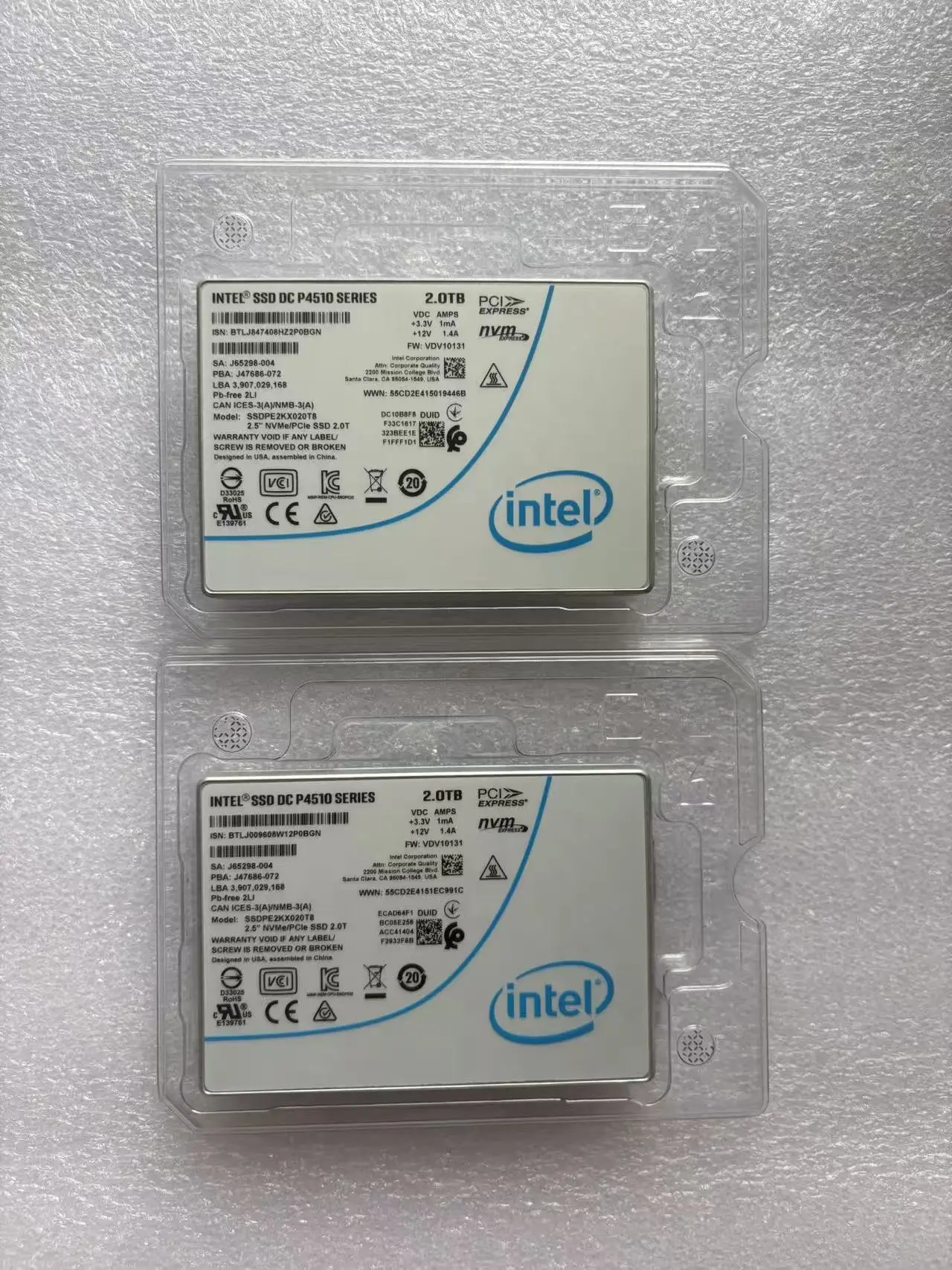 thumbnail image 2 of Intel P4510 2TB NVMe SSD, P Series 2.5 Inch Internal Solid State Drive, DC NVME U.2 2 of 6