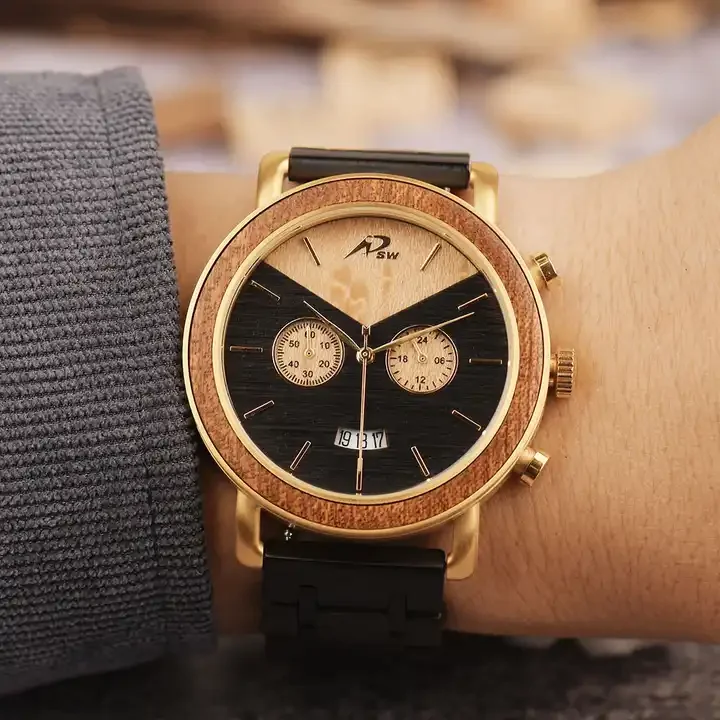 PSW MEN Wooden Watch Waterproof Chronograph OEM Logo Watch
