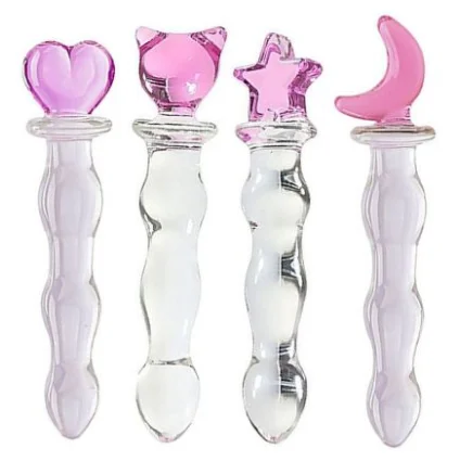 Women's Transparent Crystal Glass Phallus Anal Butt Plug Clear Sex Toys