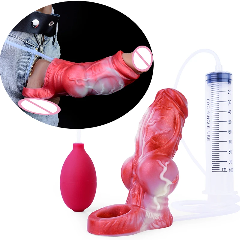 NNSX Fantasy Penis Sleeve, Penis Sheath, Cock Sleeve, Enlarger Girth Cock  Wearable Demon Dick Silicone Adult Sex Toy for Male