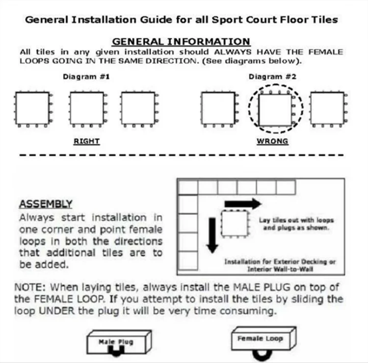 PP interlock tiles outdoor multi purpose tiles basketball tennis badminton  sport court flooring tiles