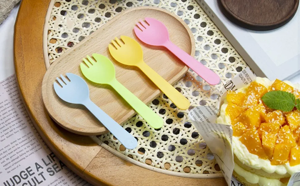 Disposable Sporks Individually Wrappe Ecofriendly Durable Plastic