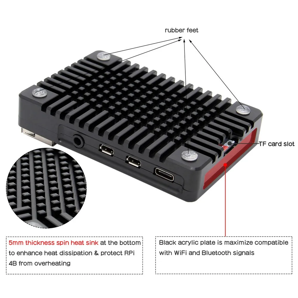 ElectroCookie Custodia per Raspberry Pi 5, Custodia Mini Torre in
