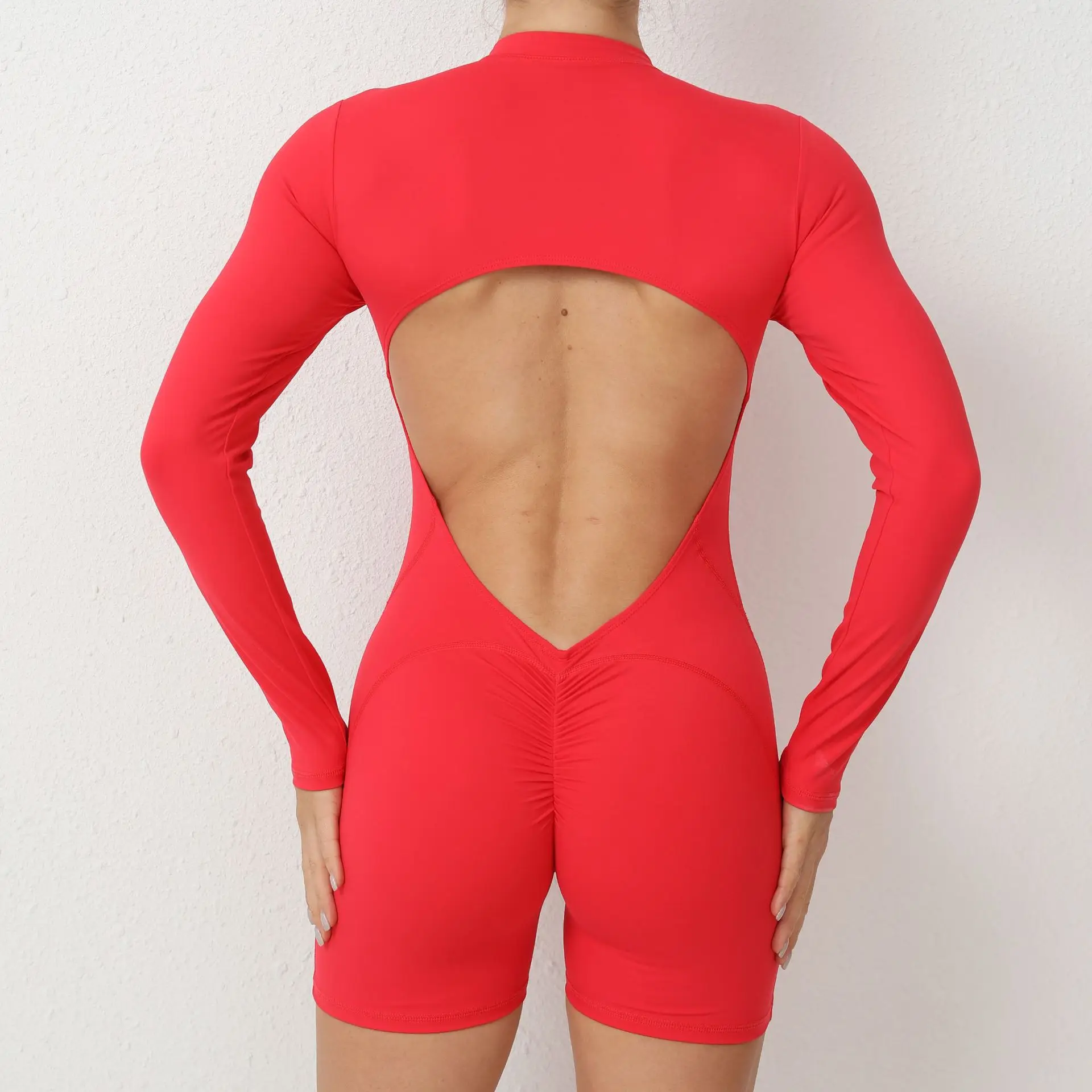 Zipper Long Sleeve High Quality One piece Yoga Wear Tight Body Fitness Bodysuits Wear Workout Jumpsuit For Woman Activewear supplier