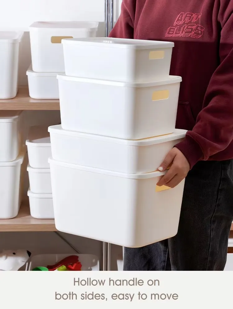 Stock Available Desktop Portable Kitchen Bathroom Plastic Handles Stackable Storage Organizer Containers factory