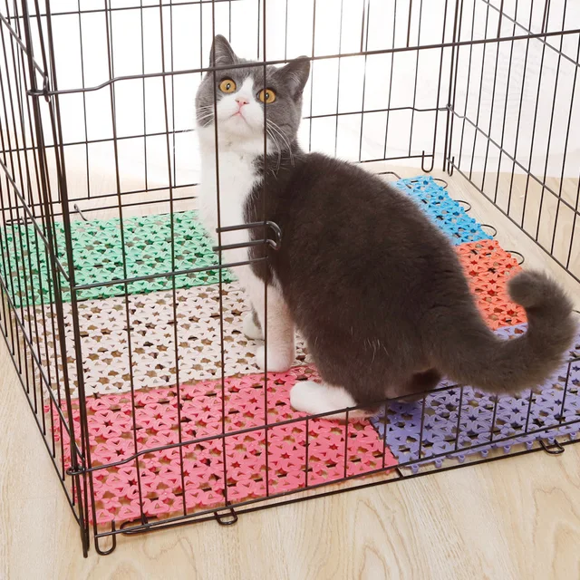 Wholesale Solid Pattern Pet Dog Cage Mat with Splicing Non-Slip Foot Mat Supplies