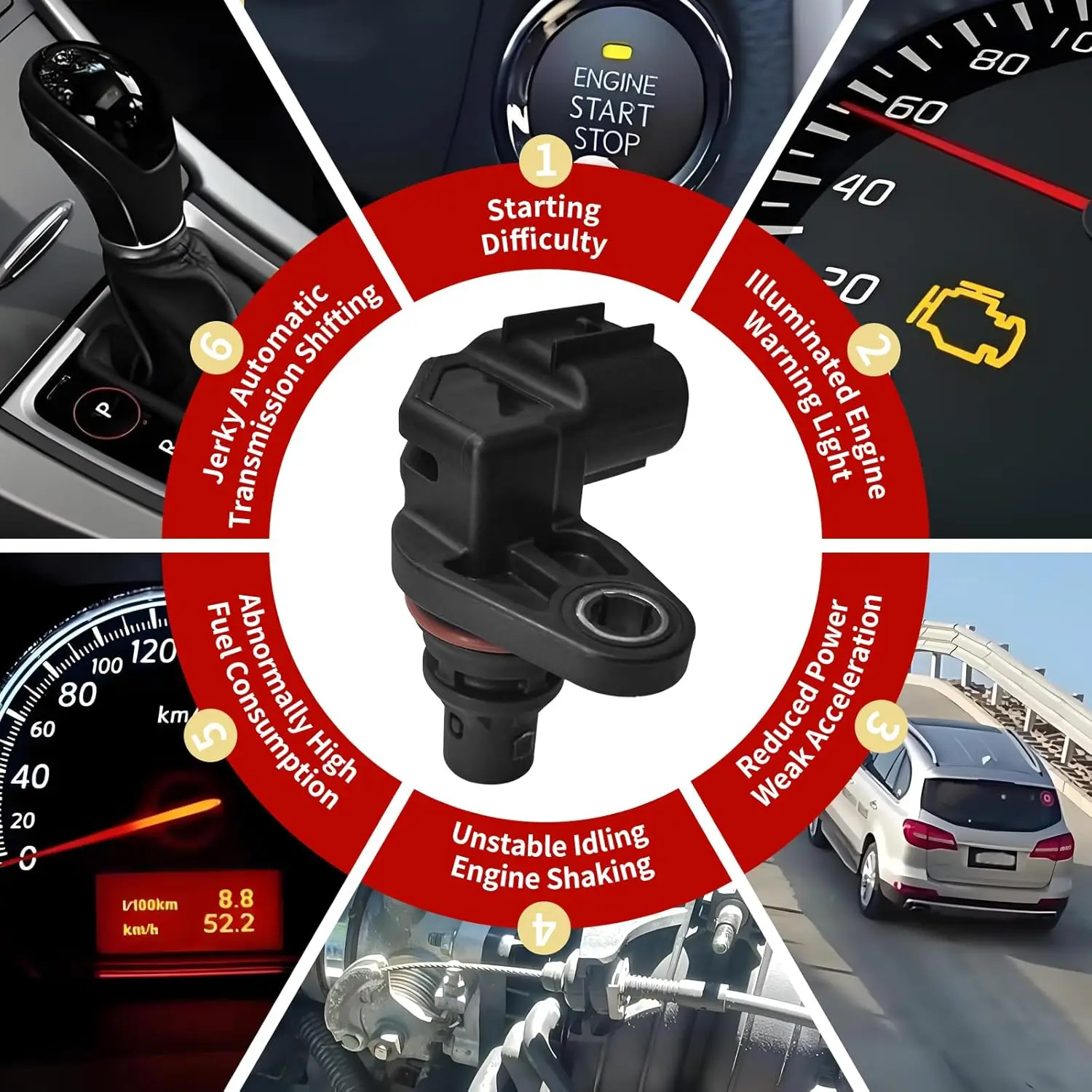 39350-23910 Cam Camshaft Position Sensor for Hyundai Kia Coupe Elantra Trajet US