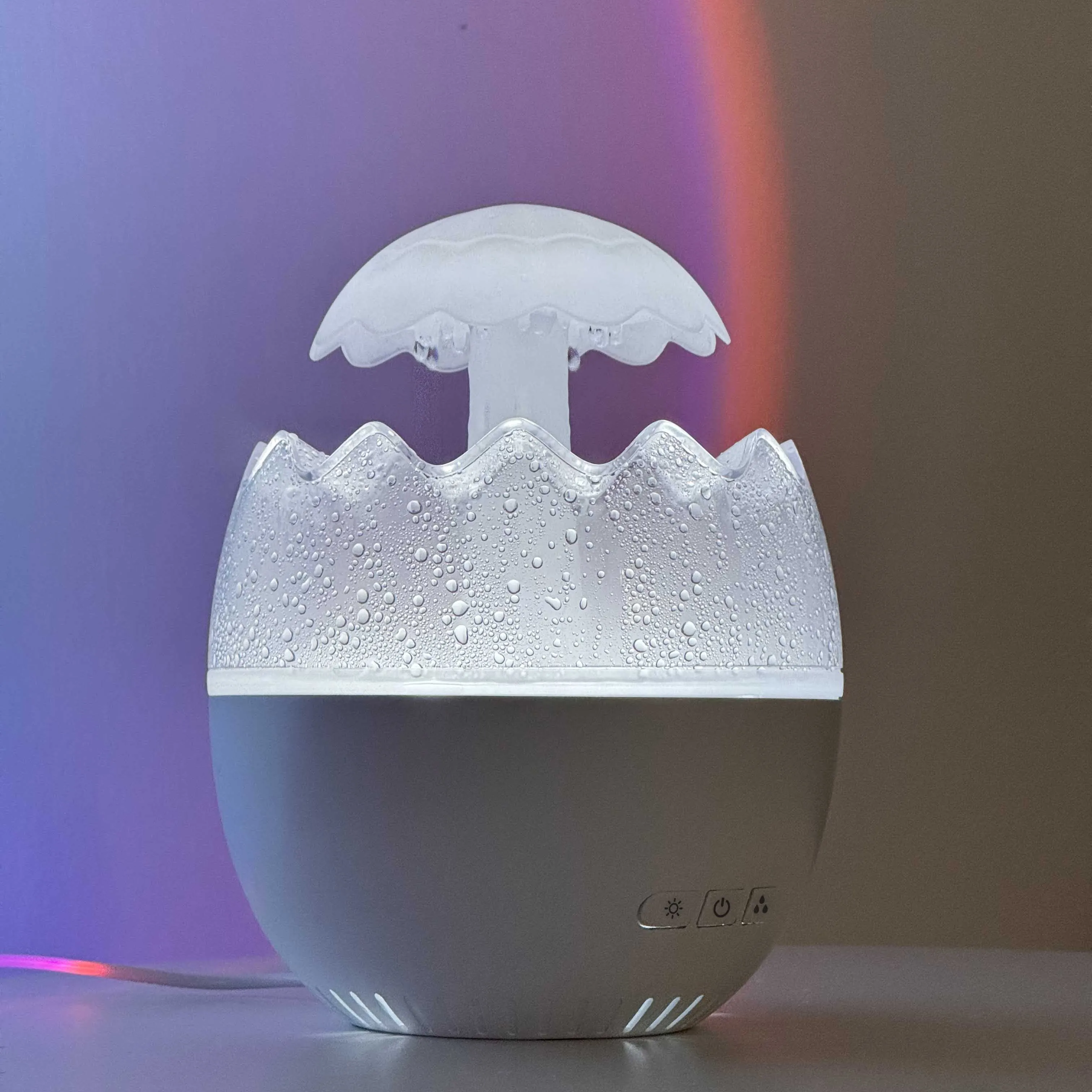 2024 New Arrival LED Light Electric Diffuser Portable Egg Humidifier 7 Changing Colors Night Lights Rain Drop Humidifier