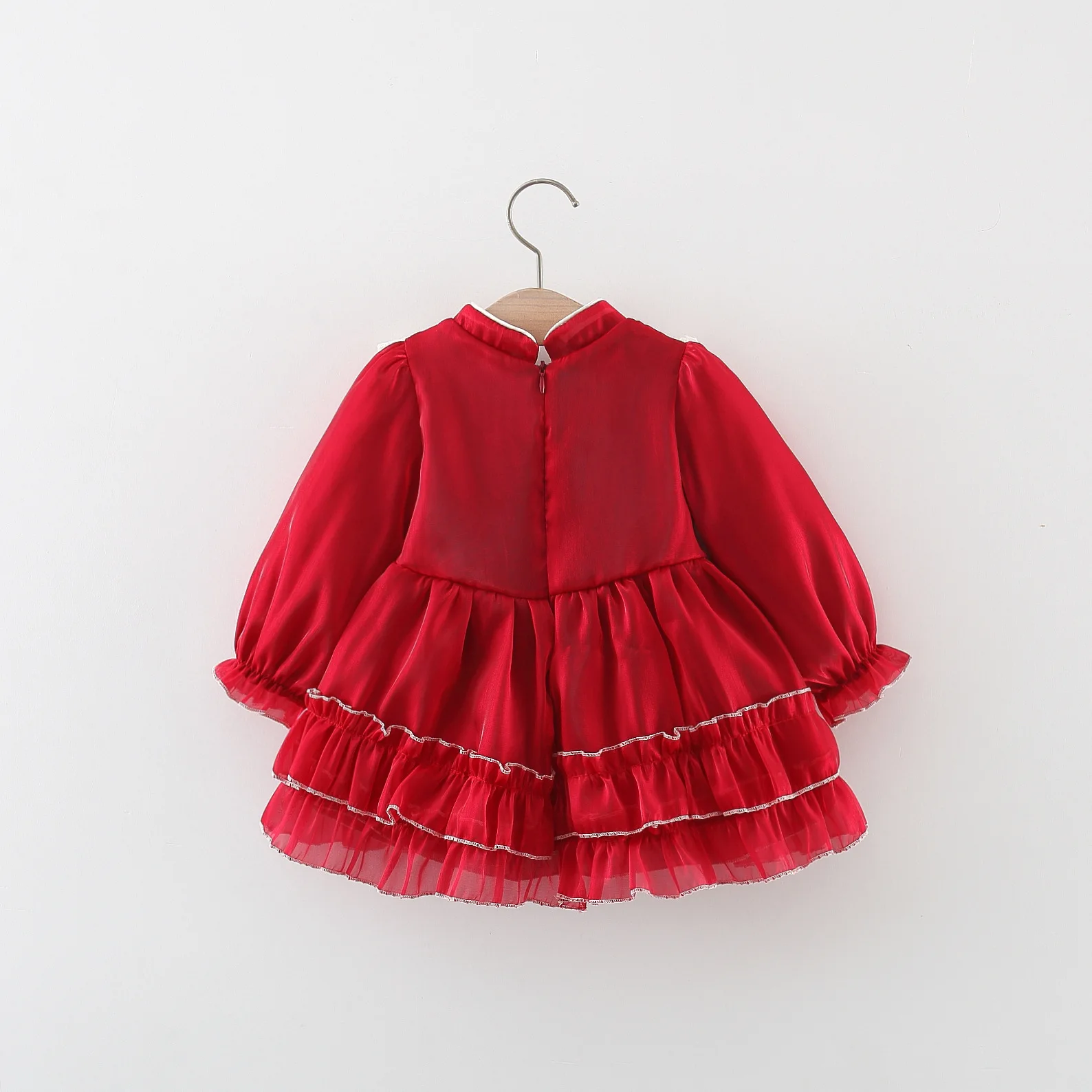 New Spring and Autumn Girls' Lace Embroidered Dress Lace Princess Skirt