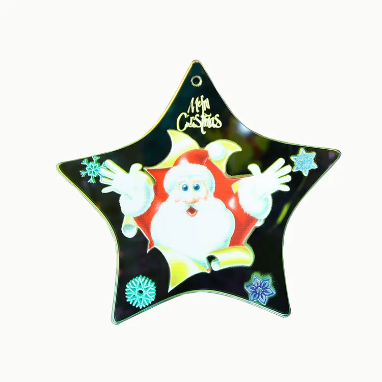 Glass Pendant Manufacture Promotion Christmas Tree Usage Custom Decoration Supplier Gift Star Glass Ornament