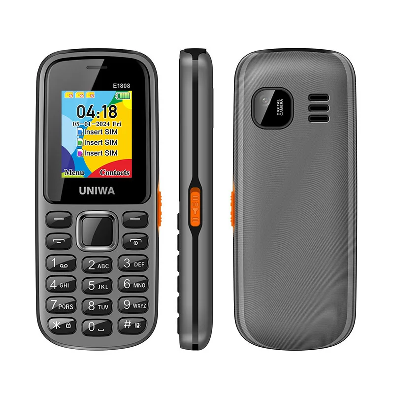 UNIWA 1.7 Inch 1808 SIM Card 1808 Standby Power Bank Triple 2G Magic Voice Big Loudspeaker GSM Function Mobile Phone