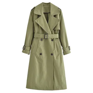 One Korean Trending  OEM Women Trench Coat for Women 2023 Popular Casual Short Coat for Spring Autumn