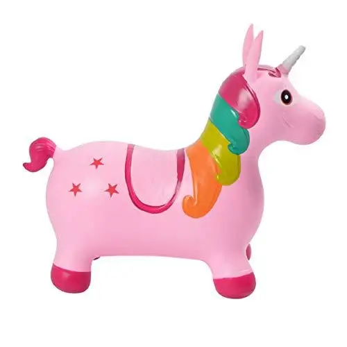 Pink Unicorn Inflatable Jumping Horse Toy For Kids - Oem