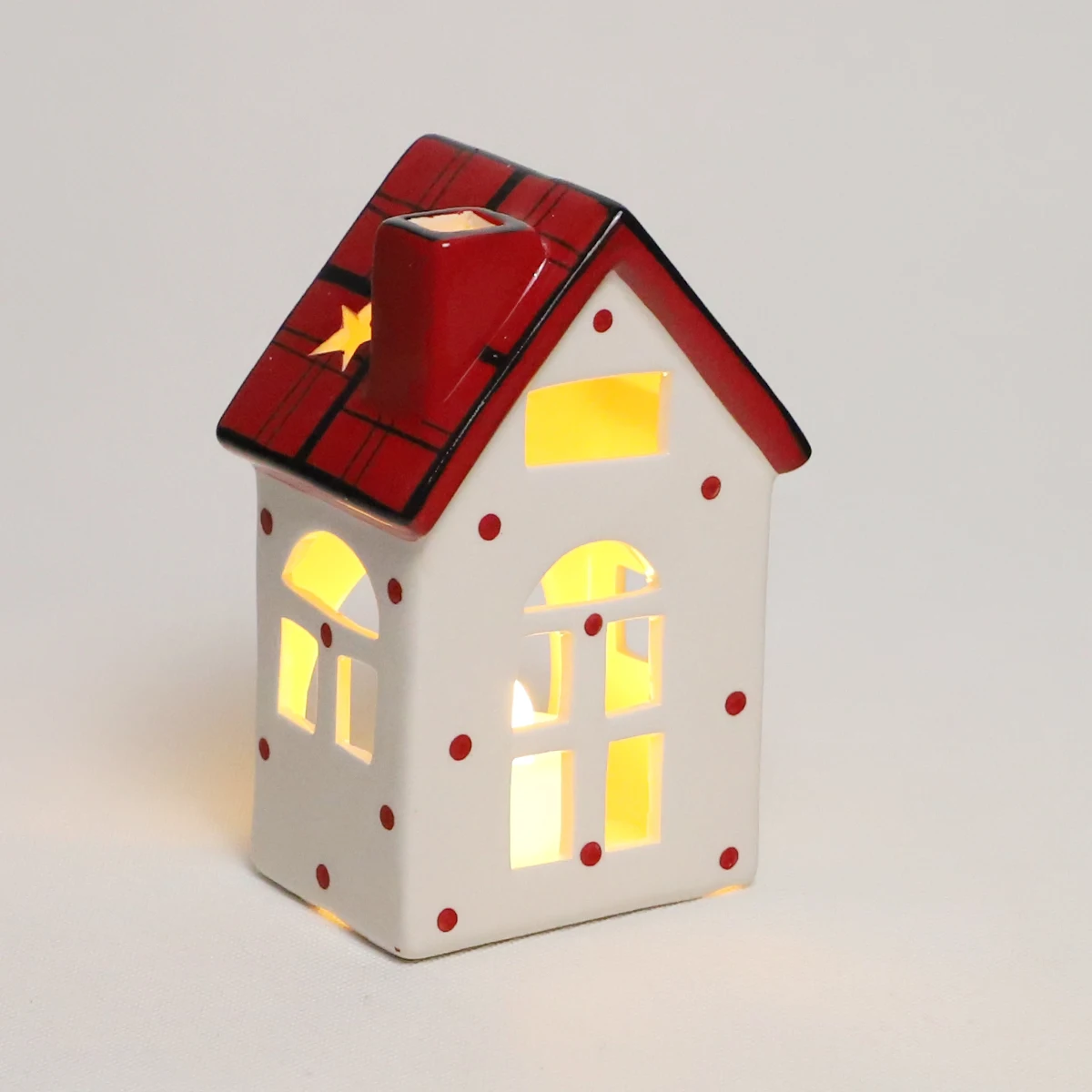 Home decor white house Candle Holder handmade ceramics lantern candle holder centerpiece luminory gift