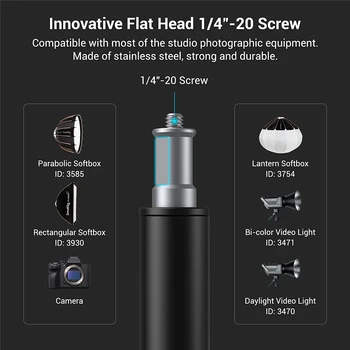SmallRig Aluminum Light Stand 280cm, Adjustable Photography Air-Cushioned Tripod Stand with 1/4" Screw for Softbox - 3737 detail image
