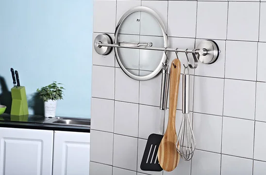 Bathroom Kitchen Storage Rack Suction Cup Removable Wall-mounted