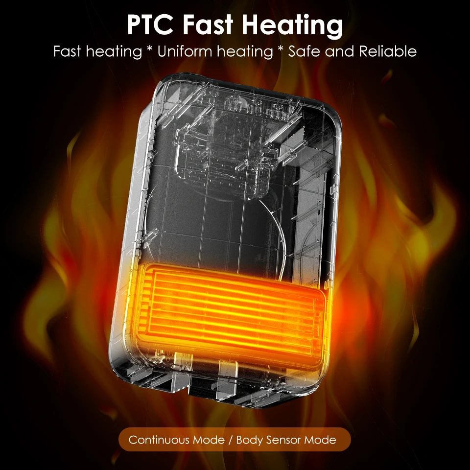 2022 Custom Portable Fan Heater Negative Ion PTC Instant Heating Smart Home Heaters 1200W
