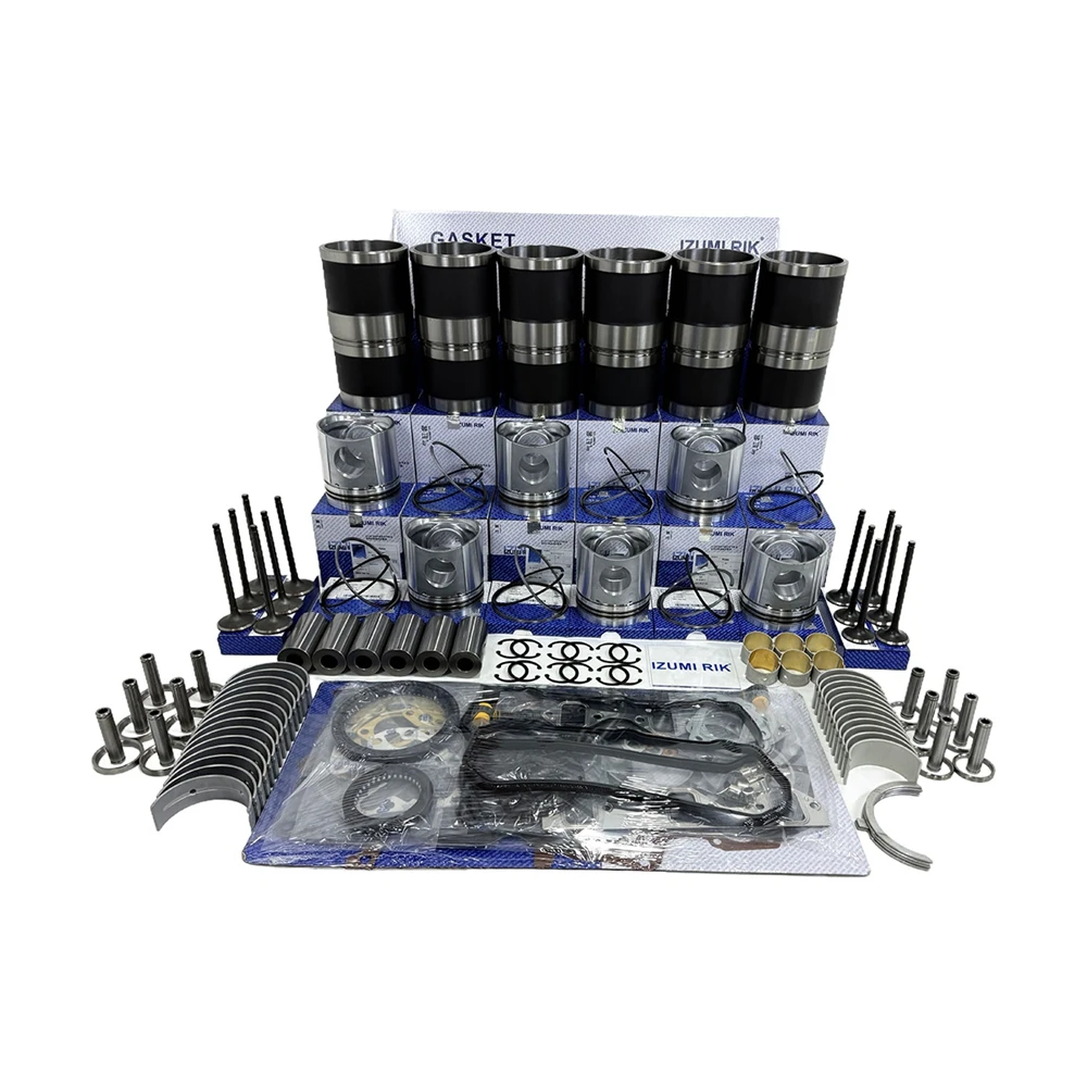 IZUMI RIK for Yanmar 6GH-UTE Overhaul Rebuild Kit with Overhaul Kit Main & Conrod Bearing with Thrust Washer Valve Kit