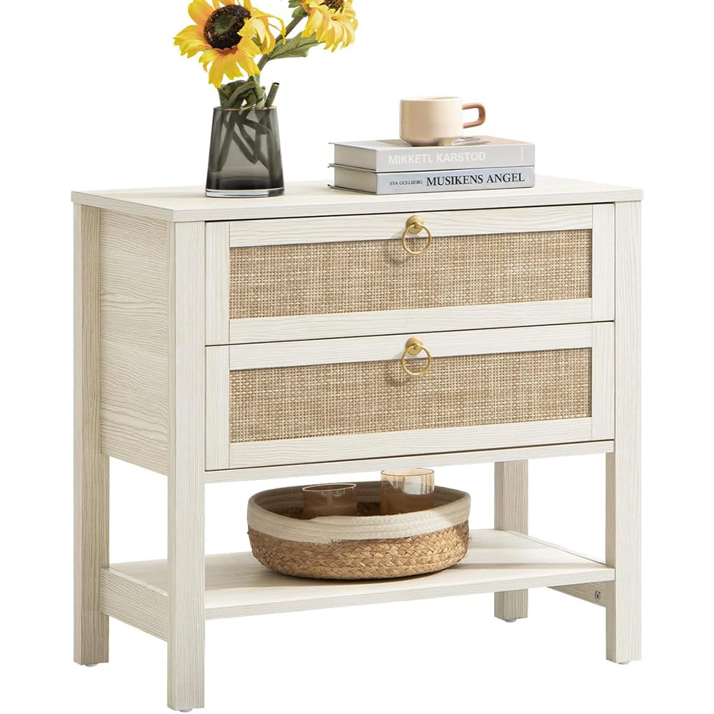 product white night stand drawers storage shelf large wooden boho bedside table narrow side table bedroom small space assembled-0