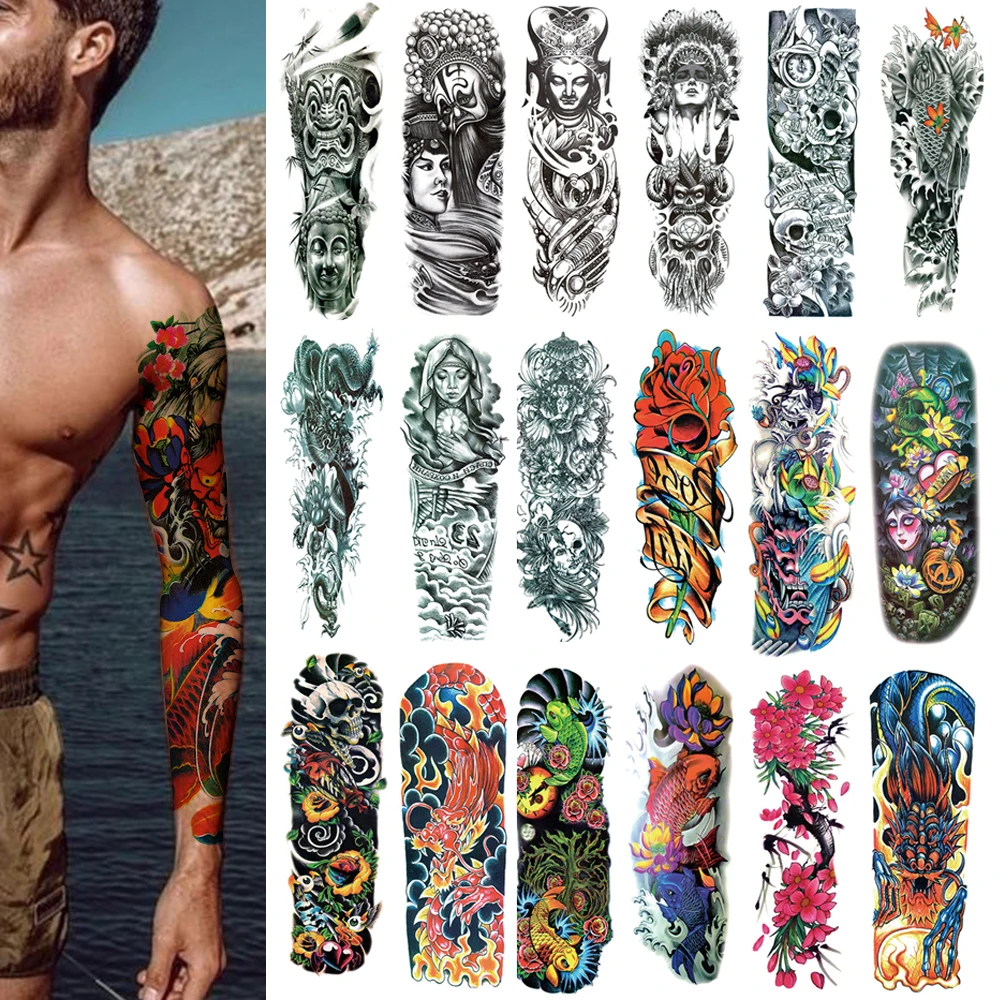 Source Large Size Full Arm Temporary Tattoos For Men And Women Custom Tattoo Stickers For Adult Waterproof on m.alibaba.com