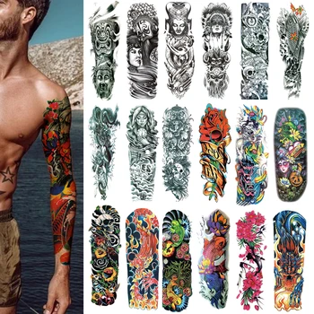 Large Size Full Arm Temporary Tattoos For Men And Women Custom Tattoo ...