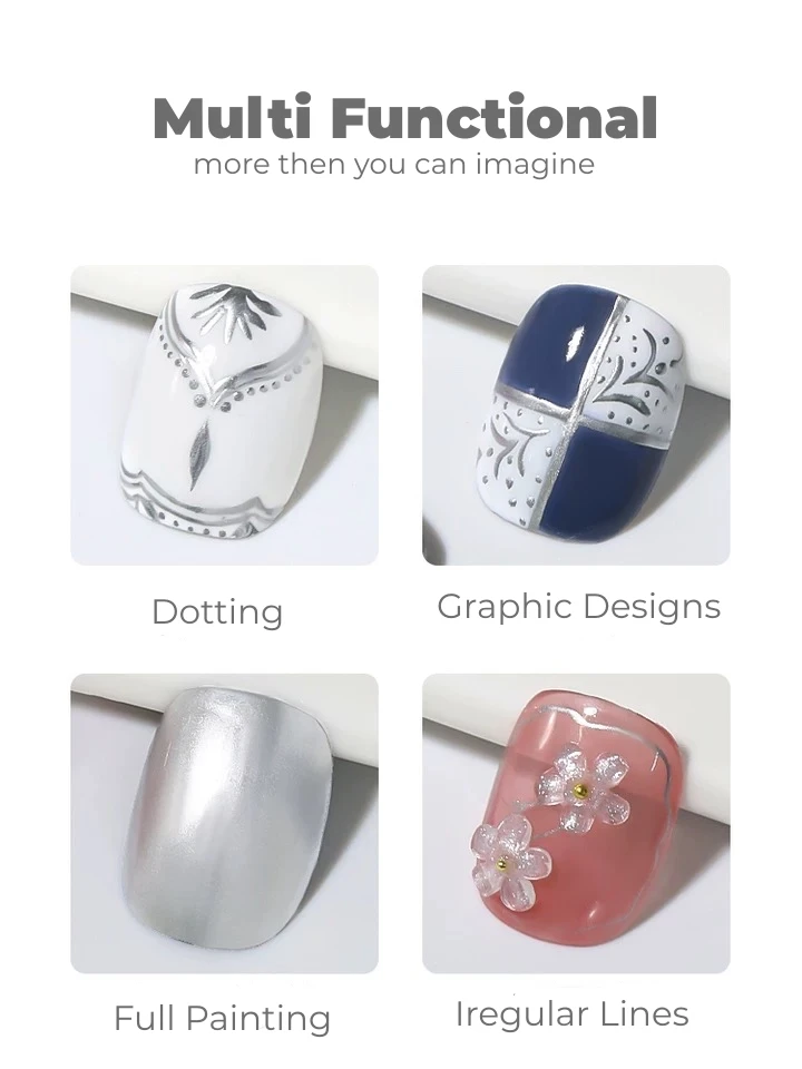 Mybeautynails Wholesales Metallic Liner Gels Paint 6 Colors Gel Nail