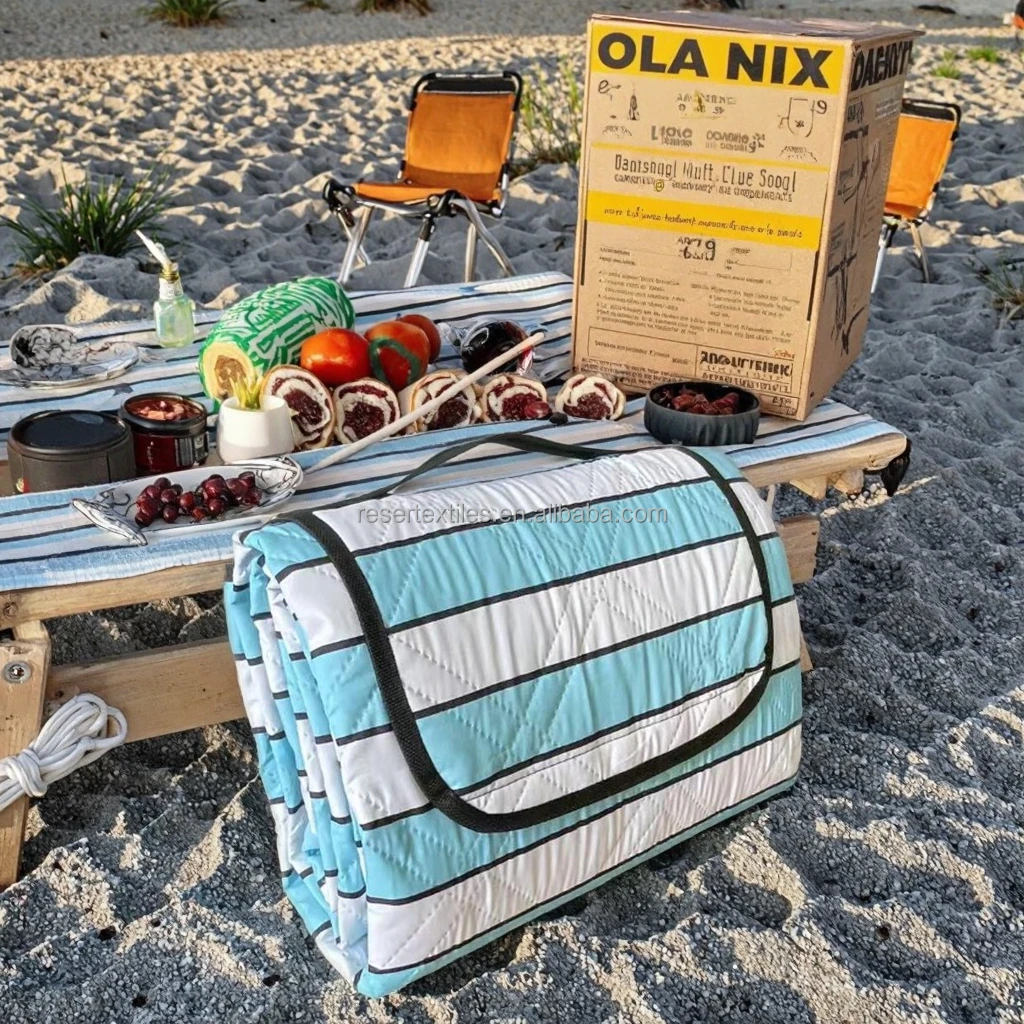 Custom Logo Waterproof Lightweight Portable High Quality Ultrasonic Jumbo Size Aluminum Foil Mat Outdoor Sports Camping Picnics